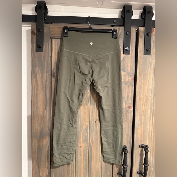 LULULEMON Align High Rise Crop Leggings in Olive Green 6 - Picture 3 of 5